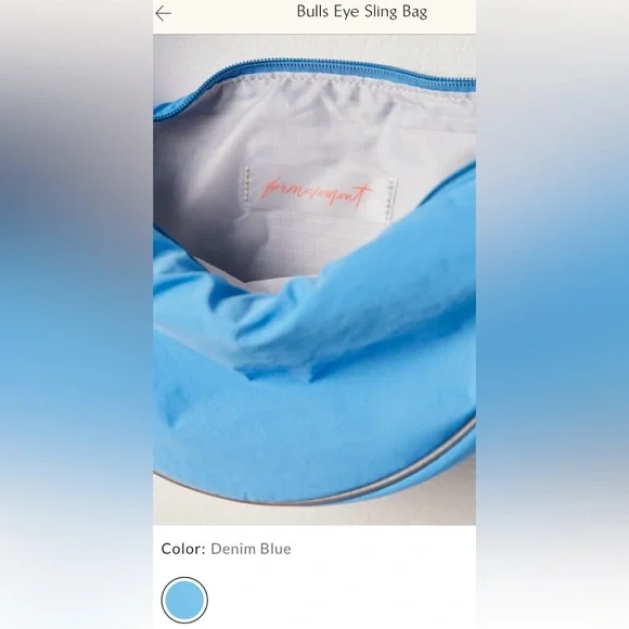 Free People Movement ~ ‘Bulls Eye Sling Bag’
Denim Blue Color ~ * * NWT - Picture 3 of 8